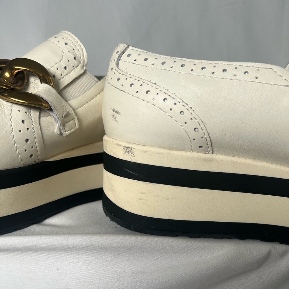 Dolce Vita Jhenee Cream and Black Platform Loafer Creepers Sneakers - size 8.5 - Picture 5 of 10